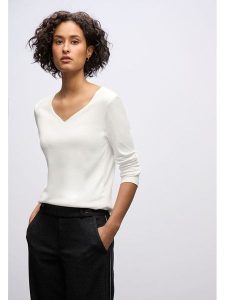 Street One Koszulka w kolorze białym rozmiar: 46. Białe bluzki Street One, bez wzorów, z bawełny, street, bez kołnierzyka, bez ramiączek. Za 78,28 zł.