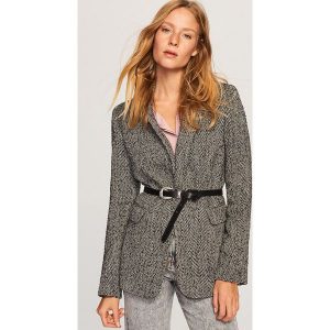 Marynarka w jodełkę - Szary. Marynarki i żakiety marki Reserved. W wyprzedaży za 99,99 zł.
