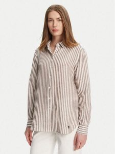 Weekend Max Mara Koszula Josef 2515111052 Beżowy Regular Fit. Brązowe koszule Weekend Max Mara, bez wzorów, ze lnu, bez kołnierzyka, bez ramiączek. Za 479,99 zł.