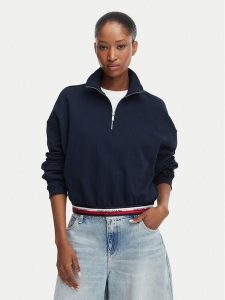 Tommy Jeans Bluza DW0DW23144 Granatowy Regular Fit. Niebieskie bluzy Tommy Jeans, s, bez wzorów, z bawełny, bez kaptura. Za 363,99 zł.