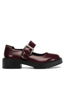 Jenny Fairy Półbuty WYL3951-2 Bordowy. Czerwone półbuty Jenny Fairy, bez wzorów, ze skóry, bez obcasa, na płaskiej podeszwie, bez zapięcia. Za 87,99 zł.