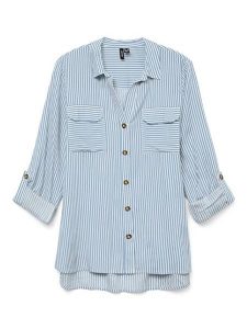 Vero Moda Koszula w kolorze błękitno-białym rozmiar: M. Białe koszule Vero Moda, m, bez wzorów, z wiskozy, bez kołnierzyka, bez ramiączek. Za 92,42 zł.