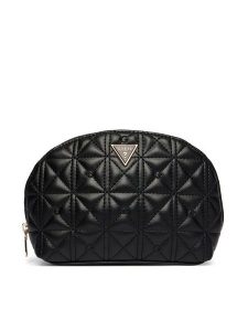 Guess Kosmetyczka PW7566 P6270 Czarny. Czarne torebki klasyczne Guess, z aplikacjami, ze skóry, bez dodatków. Za 289,99 zł.