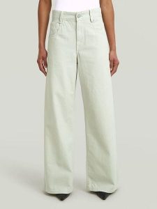 G-Star Dżinsy - Comfort fit - w kolorze jasnozielonym rozmiar: W25/L32. Zielone jeansy G-Star, z aplikacjami, ze skóry, z podwyższonym stanem. Za 239,99 zł.