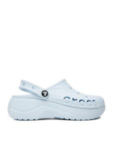 Crocs Klapki C-BAYA PLATFORM CLOG 208186-4JQ Niebieski. Niebieskie klapki Crocs, bez wzorów, z tworzywa sztucznego, bez obcasa. Za 179,99 zł.