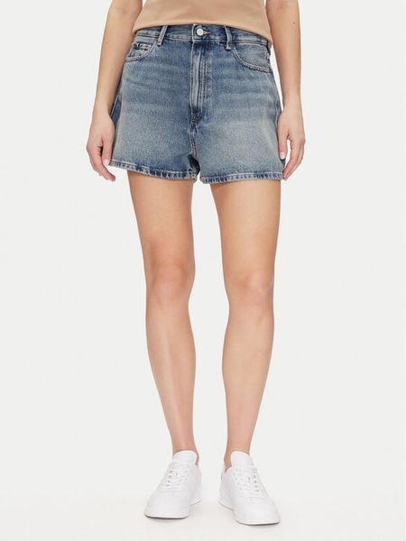 Tommy Hilfiger Szorty jeansowe WW0WW44384 Niebieski Regular Fit. Niebieskie szorty TOMMY HILFIGER, bez wzorów, z bawełny. Za 289,99 zł.