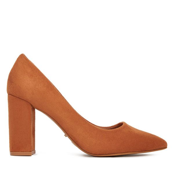 Czółenka DeeZee. Brązowe czółenka DeeZee, bez wzorów, bez obcasa, bez zapięcia. Za 129,99 zł.