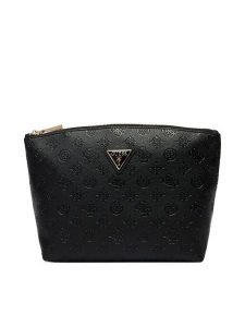 Guess Kosmetyczka Wilder Travel TWDP74 52965 Czarny. Czarne torebki klasyczne Guess, z aplikacjami, ze skóry, bez dodatków. Za 210,99 zł.