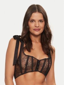 TWINSET Biustonosz z fiszbiną 242LL6JYY Czarny. Czarne biustonosze Twinset, bez wzorów, z syntetyku. Za 249,99 zł.