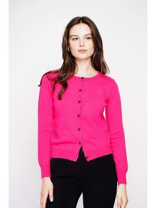 C& Jo Kardigan w kolorze różowym rozmiar: 40. Różowe kardigany C& Jo, ze splotem. Za 121,99 zł.