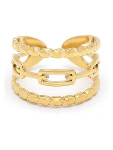 MOODE Pierścionek "Valerie" rozmiar: onesize. Żółte pierścionki MOODE, ze stali. Za 87,81 zł.