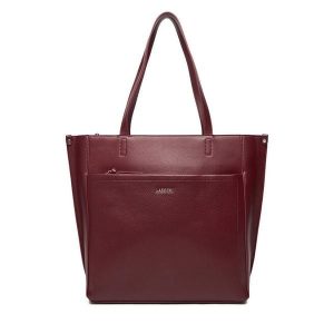 Torebka Lasocki. Czerwone shopper bag Lasocki, bez wzorów, bez dodatków. Za 189,99 zł.