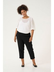 KAFFE curve Spodnie w kolorze czarnym rozmiar: 50. Czarne spodnie z wysokim stanem KAFFE curve, bez wzorów, z materiału, z podwyższonym stanem. Za 113,99 zł.