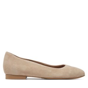 Baleriny Tamaris. Brązowe balerinki Tamaris, bez wzorów, bez obcasa, bez zapięcia. Za 289,99 zł.