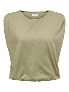 JDY Top w kolorze khaki rozmiar: M. Brązowe topy JDY, m, bez wzorów, z bawełny, bez kołnierzyka, bez ramiączek. Za 52,67 zł.