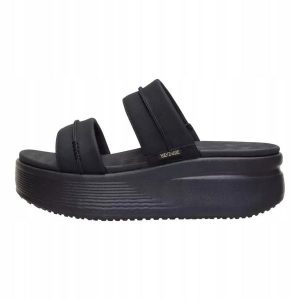 HeyDude Damskie Klapki Austin Slide Classic. Czarne klapki Hey Dude, bez wzorów, z materiału, bez obcasa. Za 259,00 zł.