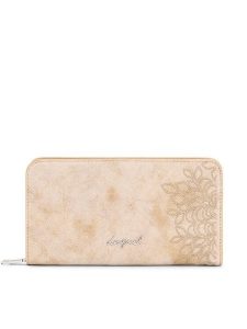 Desigual Portfel 26SAYP22 Beżowy. Brązowe portfele Desigual, bez wzorów, ze skóry. Za 249,99 zł.