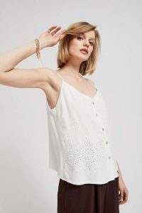Koszula boho. Koszule MOODO, l, bez wzorów, z wiskozy, bez kołnierzyka, bez ramiączek. W wyprzedaży za 44,99 zł.