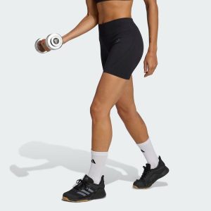 Legginsy z dzianiny o długości 4 cali Workout Essentials. Niebieskie legginsy ADIDAS, bez wzorów, z dzianiny. Za 129,00 zł.