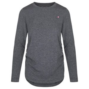 LOAP Baxana Damska Koszulka z Długim Rękawem, Czarna XL. Czarne bluzki GLOMEX, xl, bez wzorów, bez kołnierzyka, bez ramiączek. Za 165,99 zł.