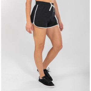 Spodenki do tańca urban dance damskie Starever wysoki stan. Fioletowe szorty DOMYOS, bez wzorów, z bawełny, sportowe, z podwyższonym stanem. W wyprzedaży za 34,99 zł.