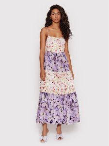 Desigual Sukienka letnia Estrella 22SWVW26 Fioletowy Regular Fit. Fioletowe kombinezony Desigual, na lato, s, bez wzorów, z wiskozy, bez kołnierzyka, bez ramiączek. Za 619,99 zł.