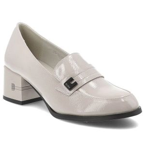 Szare Półbuty Vinceza Eleganckie Obuwie Damskie Na Obcasie. Szare półbuty VINCEZA, bez wzorów, z lakierowanej skóry, bez obcasa, na obcasie, bez zapięcia. Za 179,00 zł.