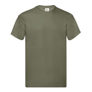 Oryginalna Bawełniana Koszulka Unisex Dla Dorosłych. Zielone bluzki FRUIT OF THE LOOM, m, bez wzorów, z bawełny, sportowe, bez kołnierzyka, bez ramiączek. Za 32,99 zł.