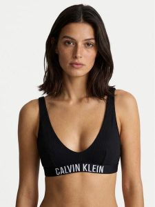 Calvin Klein Swimwear Góra od bikini LV00Q61211 Czarny. Czarne bikini Calvin Klein Swimwear, bez wzorów, z syntetyku. Za 229,99 zł.
