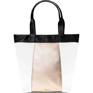 Duża torebka shopper z dodatkiem złotego QUIOSQUE. Torebki klasyczne marki QUIOSQUE. W wyprzedaży za 99,99 zł.