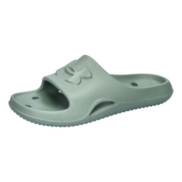 Klapki damskie Under Armour Locker V. Zielone klapki Under Armour, bez wzorów, bez obcasa. Za 160,50 zł.