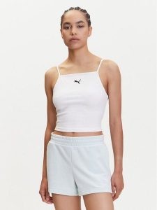 Puma Top Ess 629771 Biały Slim Fit. Białe topy Puma, xl, bez wzorów, z bawełny, bez kołnierzyka, bez ramiączek. Za 79,99 zł.