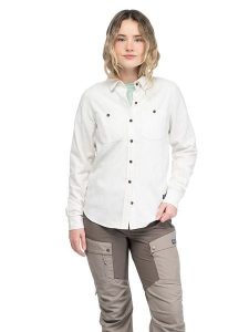 Bergans Koszula flanelowa "Nordmarka" - Relaxed fit - w kolorze białym rozmiar: S. Białe koszule Bergans, s, bez wzorów, z bawełny, bez kołnierzyka, bez ramiączek. Za 232,23 zł.