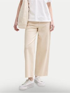 Tom Tailor Denim Jeansy 1045652 Beżowy Wide Leg. Brązowe jeansy TOM TAILOR DENIM, bez wzorów, z bawełny. Za 159,99 zł.