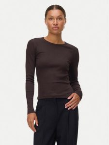 Vero Moda Top Chloe 10306897 Brązowy Slim Fit. Brązowe topy Vero Moda, l, bez wzorów, z bawełny, bez kołnierzyka, bez ramiączek. Za 79,99 zł.