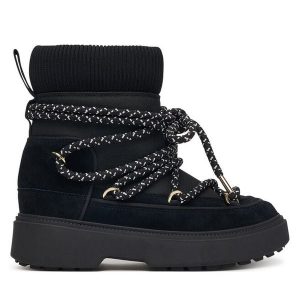 Śniegowce Tommy Hilfiger. Czarne buty zimowe TOMMY HILFIGER, bez obcasa, bez zapięcia. Za 649,99 zł.
