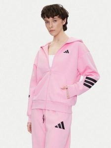 Adidas Bluza Future Icons 3-Stripes JE0175 Różowy Regular Fit. Czerwone bluzy ADIDAS, xs, bez wzorów, z bawełny, bez kaptura. Za 219,99 zł.