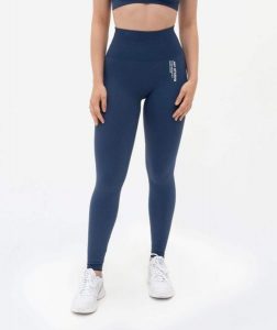 Legginsy modelujące Seamless Super Strong - Niebieski. Niebieskie legginsy JOY STUDIO, bez wzorów, z materiału, z podwyższonym stanem, długie. Za 212,00 zł.