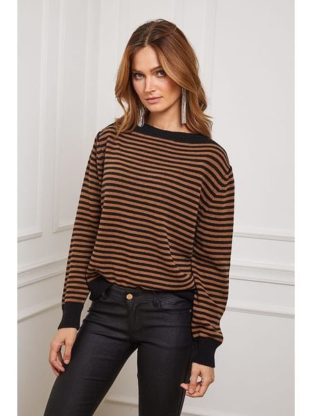 Joséfine Sweter "Astro" w kolorze czarno-kamelowym rozmiar: XL. Brązowe swetry oversize Joséfine, xl, bez wzorów, z kaszmiru, bez ramiączek. Za 214,45 zł.