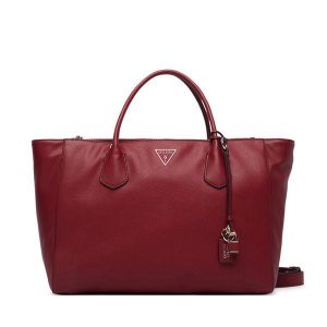 Torebka Guess. Czerwone shopper bag Guess, z aplikacjami, bez dodatków. Za 674,99 zł.