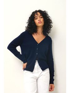 AUTHENTIC CASHMERE Kaszmirowy kardigan "Chalais" w kolorze granatowym rozmiar: XL. Niebieskie swetry oversize AUTHENTIC CASHMERE, xl, bez wzorów, z kaszmiru, bez ramiączek. Za 369,99 zł.