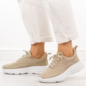 Beżowe sportowe buty damskie Filippo Dtn7868/26. Brązowe buty sportowe Filippo, na lato, bez wzorów, z dresówki, bez zapięcia, trekkingowe. Za 119,00 zł.