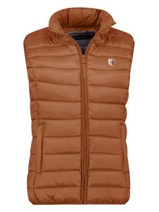 Geographical Norway Kamizelka pikowana "Vatikotal" w kolorze jasnobrązowym rozmiar: XL. Brązowe kamizelki Geographical Norway, xl, bez wzorów, bez kołnierzyka, bez ramiączek, bez kaptura. Za 100,99 zł.