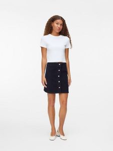 Vero Moda Spódnica sztruksowa w kolorze czarnym rozmiar: XL. Czarne spódnice Vero Moda, na co dzień, xl, bez wzorów, ze sztruksu, mini. Za 87,81 zł.