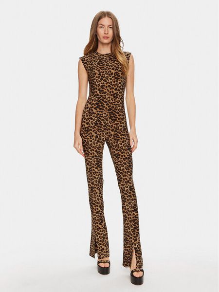 NORMA KAMALI Kombinezon KK422JPL045438 Brązowy Slim Fit. Brązowe sukienki Norma Kamali, s, bez wzorów, z syntetyku, bez kołnierzyka, bez ramiączek. Za 649,00 zł.