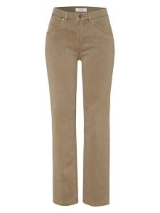 Toni Dżinsy - Regular fit - w kolorze beżowym rozmiar: 42. Brązowe jeansy Toni, z aplikacjami, ze skóry, z podwyższonym stanem. Za 173,99 zł.