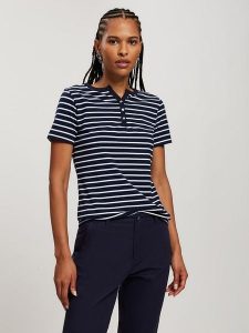 Cross Jeans Koszulka w kolorze granatowo-białym rozmiar: S. Białe bluzki Cross Jeans, s, bez wzorów, z jeansu, bez kołnierzyka, bez ramiączek. Za 52,67 zł.