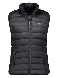 Geographical Norway Kamizelka pikowana "Vatikolor" w kolorze czarnym rozmiar: M. Czarne kamizelki Geographical Norway, m, bez wzorów, bez kołnierzyka, bez ramiączek, bez kaptura. Za 140,20 zł.