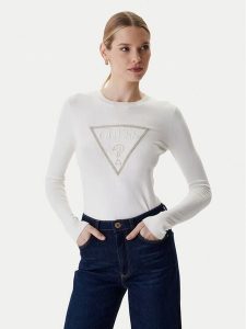 Guess Sweter W6RR49 Z2NQ2 Écru Regular Fit. Swetry klasyczne Guess, xl, z wiskozy, bez kołnierzyka. Za 349,99 zł.