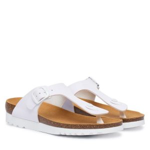 Japonki Scholl. Białe klapki Scholl, bez wzorów, bez obcasa. Za 269,99 zł.